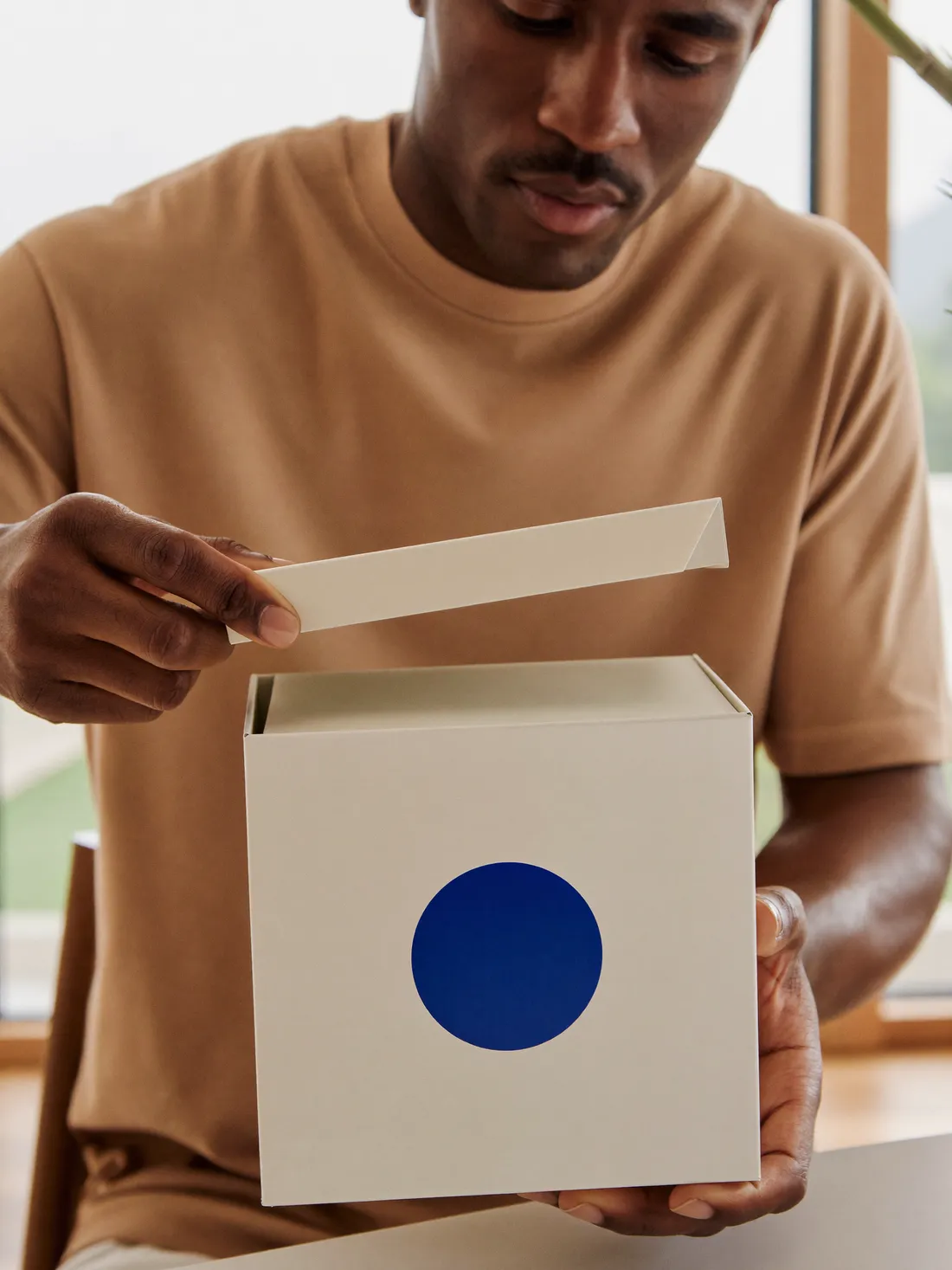 Opening an at-home test kit